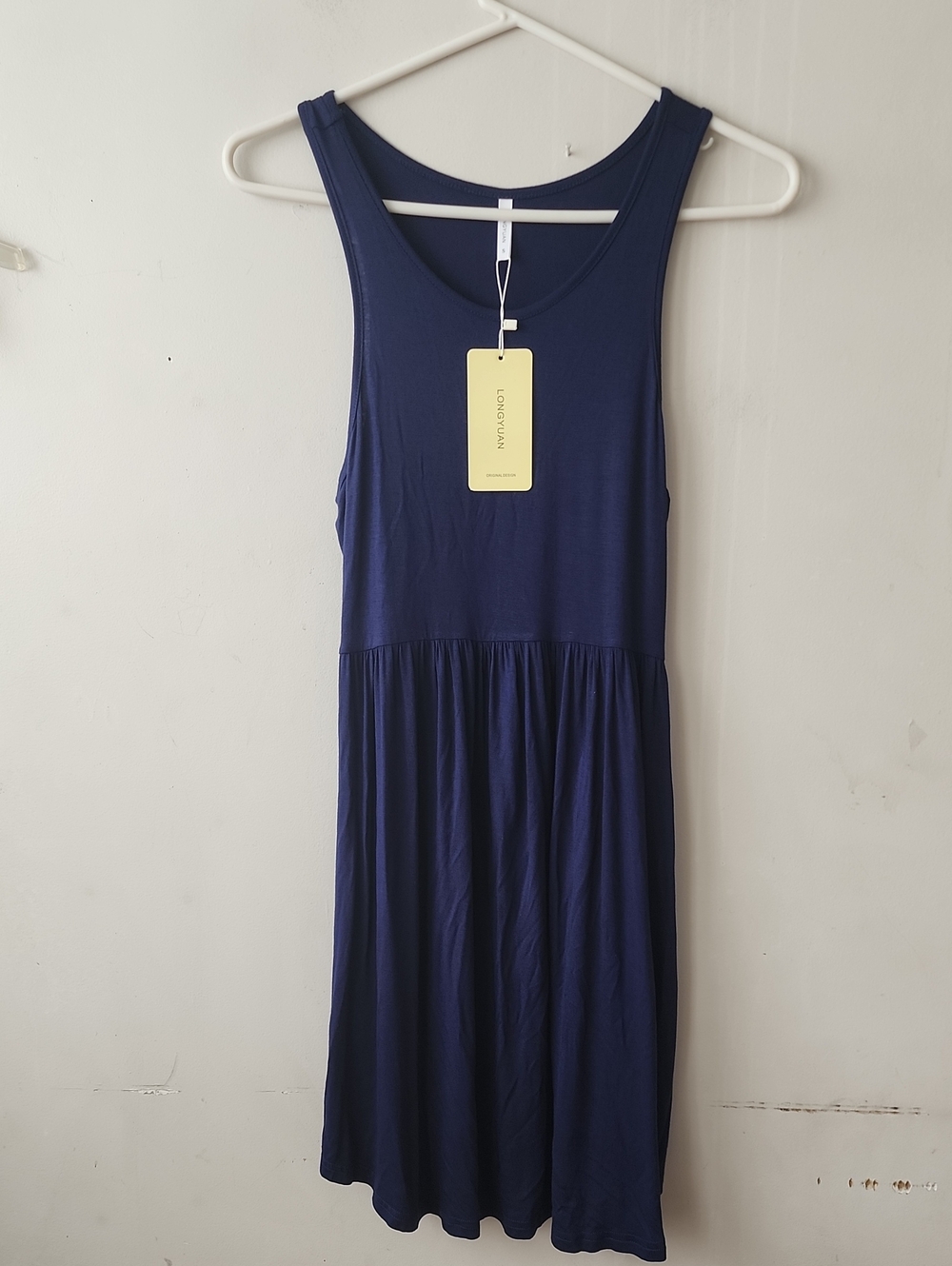 Lou & Grey Navy Sleeveless Gathered Waist Midi Dress